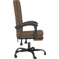 vidaXL Mobiliario De Oficina-Silla de oficina reclinable de tela marrón