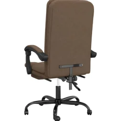 vidaXL Mobiliario De Oficina-Silla de oficina reclinable de tela marrón