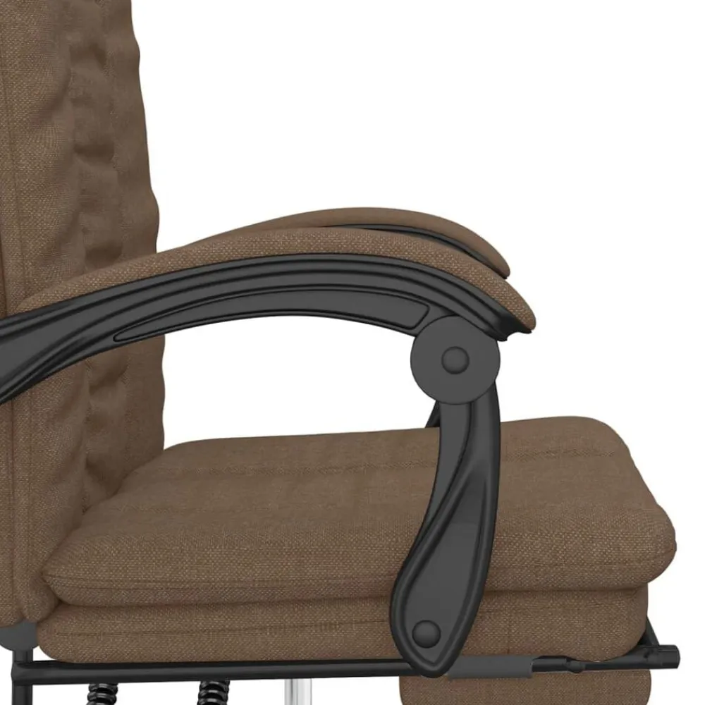 vidaXL Mobiliario De Oficina-Silla de oficina reclinable de tela marrón