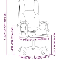 vidaXL Silla de oficina reclinable con masaje de tela Gris oscuro Clearance