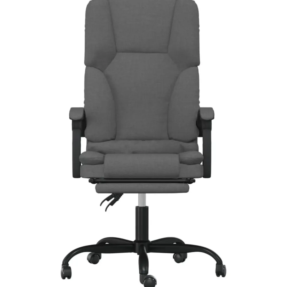 vidaXL Silla de oficina reclinable con masaje de tela Gris oscuro Clearance