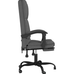 vidaXL Silla de oficina reclinable con masaje de tela Gris oscuro Clearance