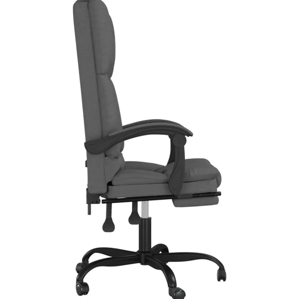 vidaXL Silla de oficina reclinable con masaje de tela Gris oscuro Clearance