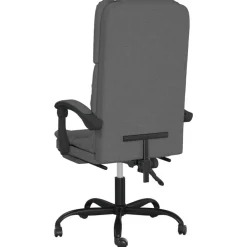 vidaXL Silla de oficina reclinable con masaje de tela Gris oscuro Clearance