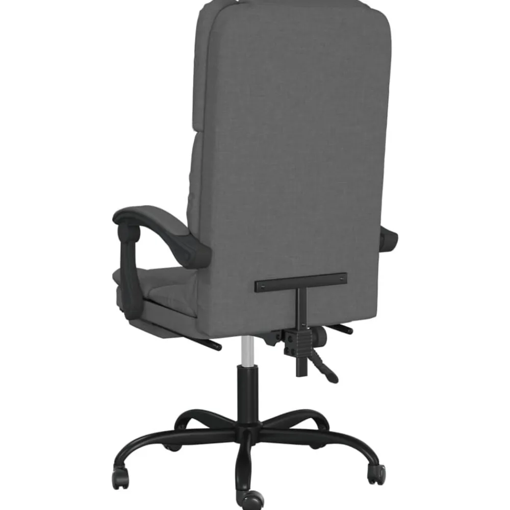 vidaXL Silla de oficina reclinable con masaje de tela Gris oscuro Clearance