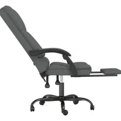 vidaXL Silla de oficina reclinable con masaje de tela Gris oscuro Clearance