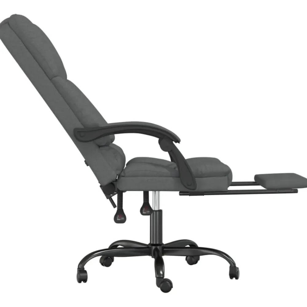 vidaXL Silla de oficina reclinable con masaje de tela Gris oscuro Clearance