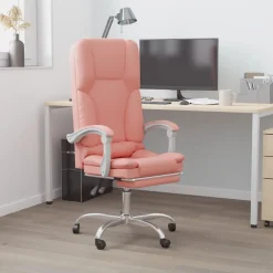 vidaXL Mobiliario De Oficina-Silla de oficina reclinable masaje cuero sintético