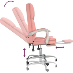 vidaXL Mobiliario De Oficina-Silla de oficina reclinable masaje cuero sintético