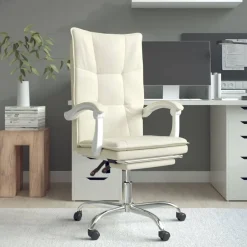 vidaXL Mobiliario De Oficina-Silla de oficina reclinable cuero sintético