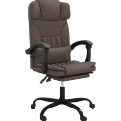 vidaXL Silla de oficina reclinable cuero sintético marrón Marrón Hot