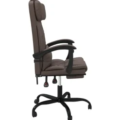 vidaXL Silla de oficina reclinable cuero sintético marrón Marr&oacute;n Hot