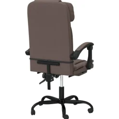 vidaXL Silla de oficina reclinable cuero sintético marrón Marr&oacute;n Hot