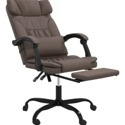 vidaXL Silla de oficina reclinable cuero sintético marrón Marr&oacute;n Hot