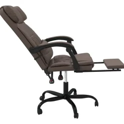 vidaXL Silla de oficina reclinable cuero sintético marrón Marr&oacute;n Hot