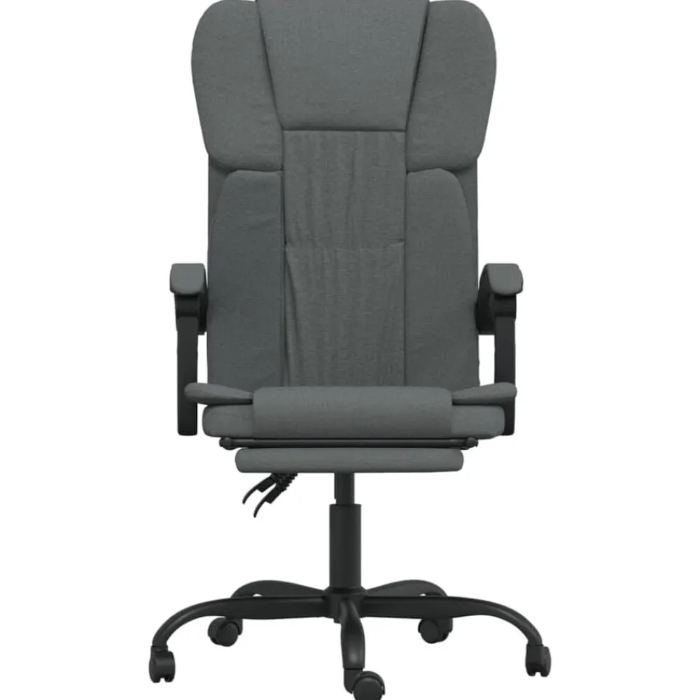 vidaXL Silla de oficina reclinable de tela Gris oscuro Discount