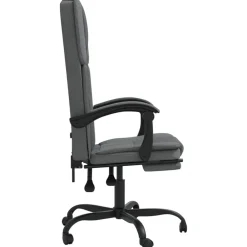 vidaXL Silla de oficina reclinable de tela Gris oscuro Discount