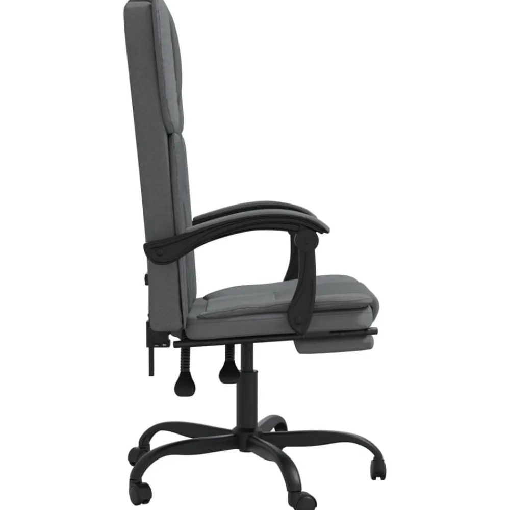 vidaXL Silla de oficina reclinable de tela Gris oscuro Discount