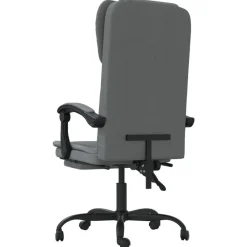 vidaXL Silla de oficina reclinable de tela Gris oscuro Discount