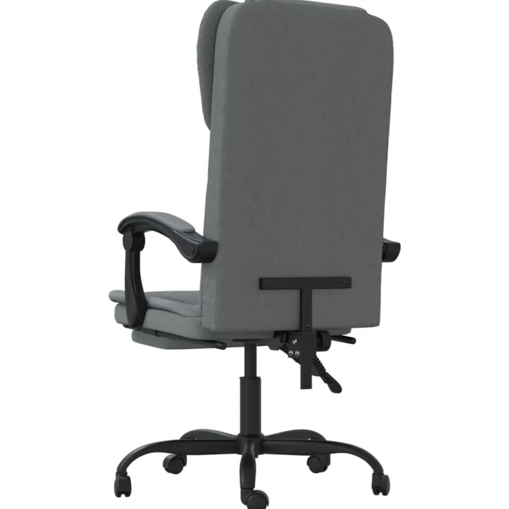 vidaXL Silla de oficina reclinable de tela Gris oscuro Discount