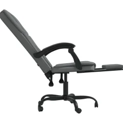 vidaXL Silla de oficina reclinable de tela Gris oscuro Discount