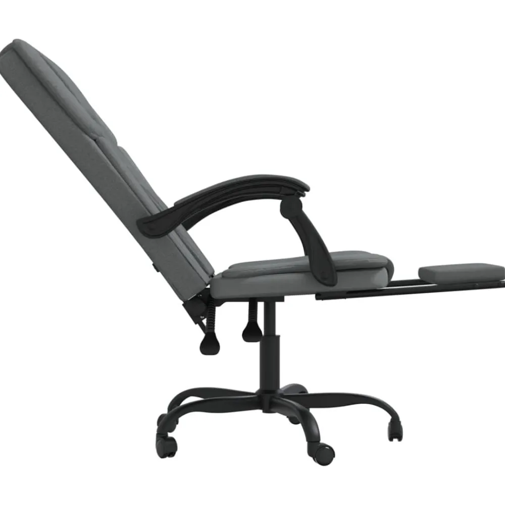 vidaXL Silla de oficina reclinable de tela Gris oscuro Discount