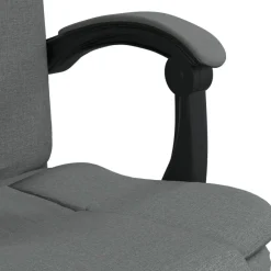 vidaXL Silla de oficina reclinable de tela Gris oscuro Discount