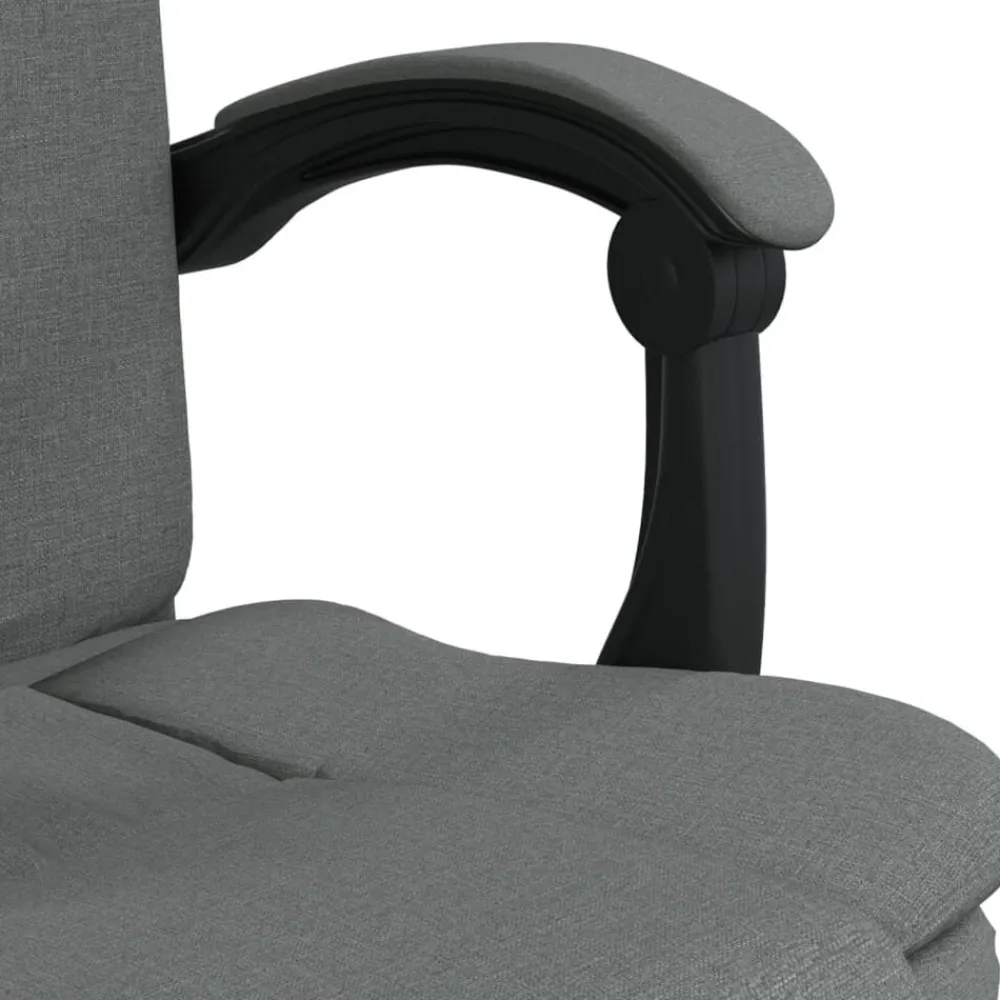 vidaXL Silla de oficina reclinable de tela Gris oscuro Discount