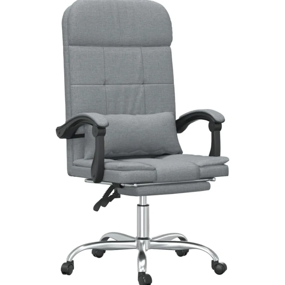 vidaXL Mobiliario De Oficina-Silla de oficina reclinable con masaje de tela