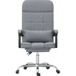 vidaXL Mobiliario De Oficina-Silla de oficina reclinable con masaje de tela