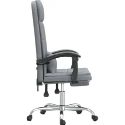 vidaXL Mobiliario De Oficina-Silla de oficina reclinable con masaje de tela