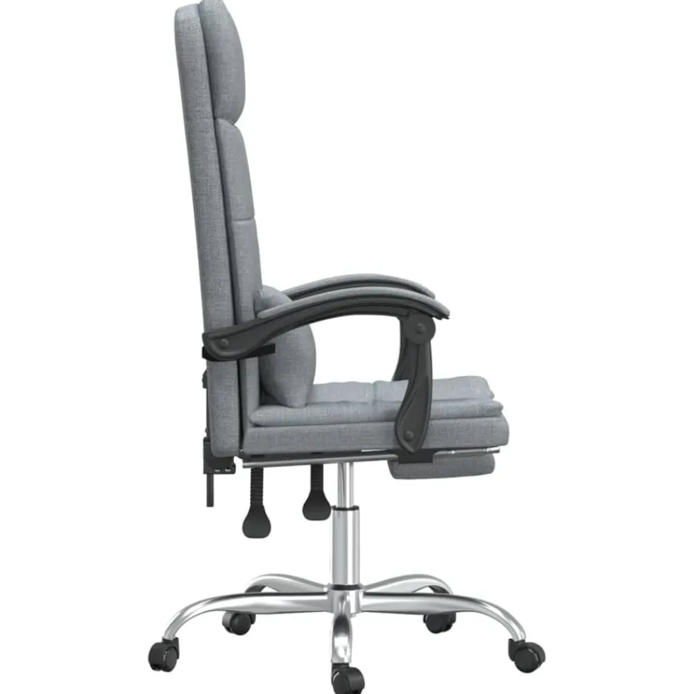 vidaXL Mobiliario De Oficina-Silla de oficina reclinable con masaje de tela