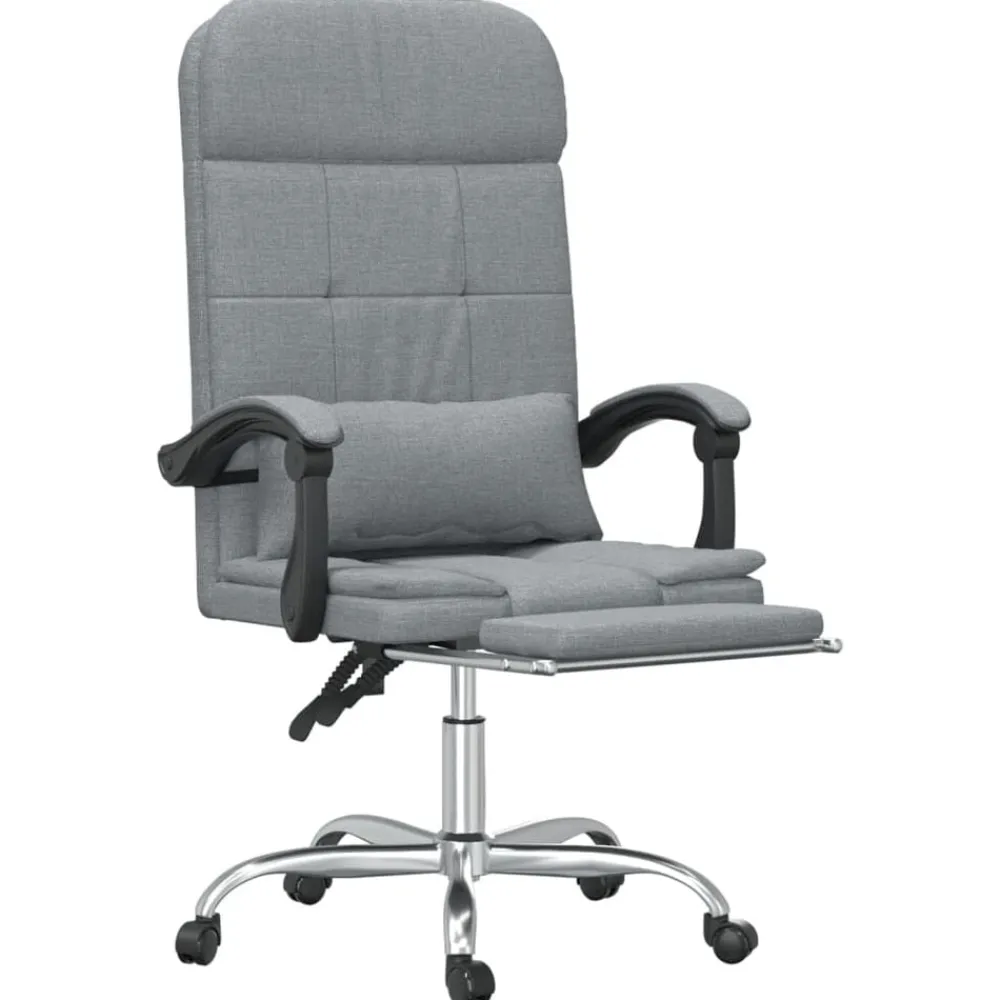 vidaXL Mobiliario De Oficina-Silla de oficina reclinable con masaje de tela