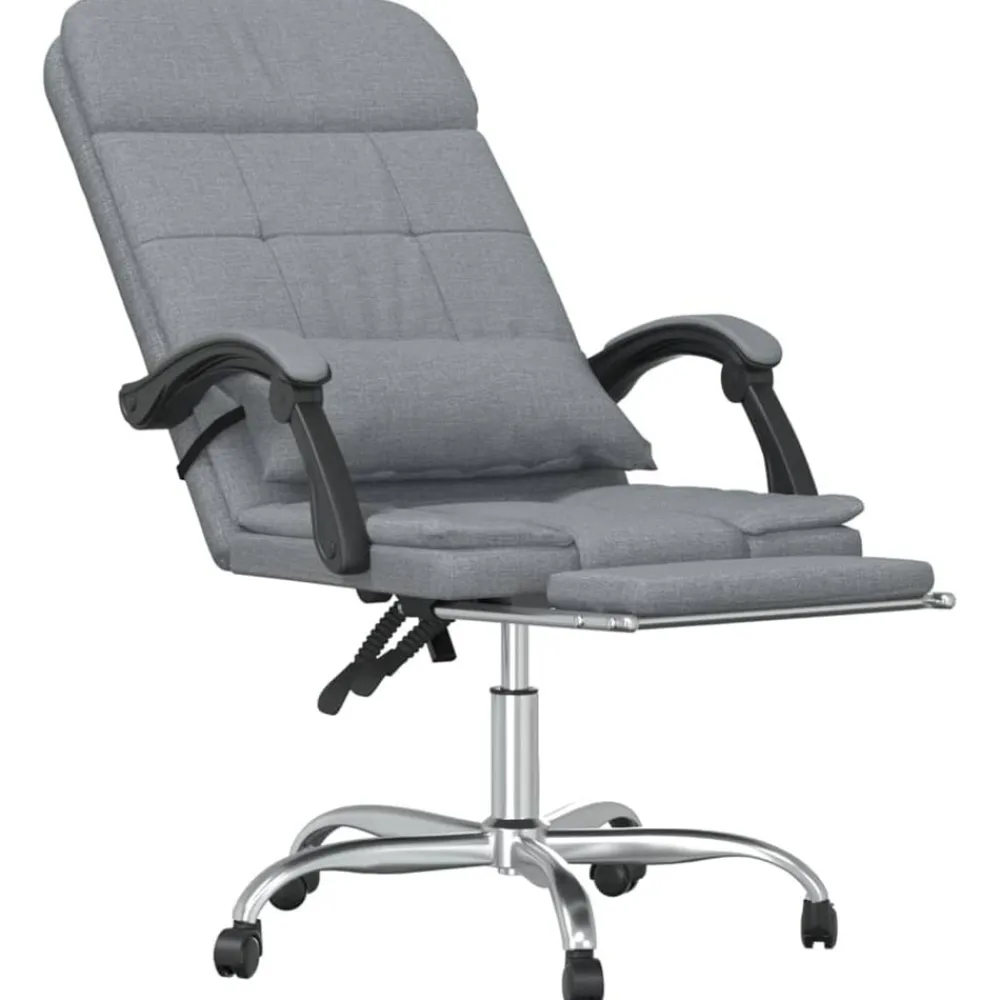 vidaXL Mobiliario De Oficina-Silla de oficina reclinable con masaje de tela