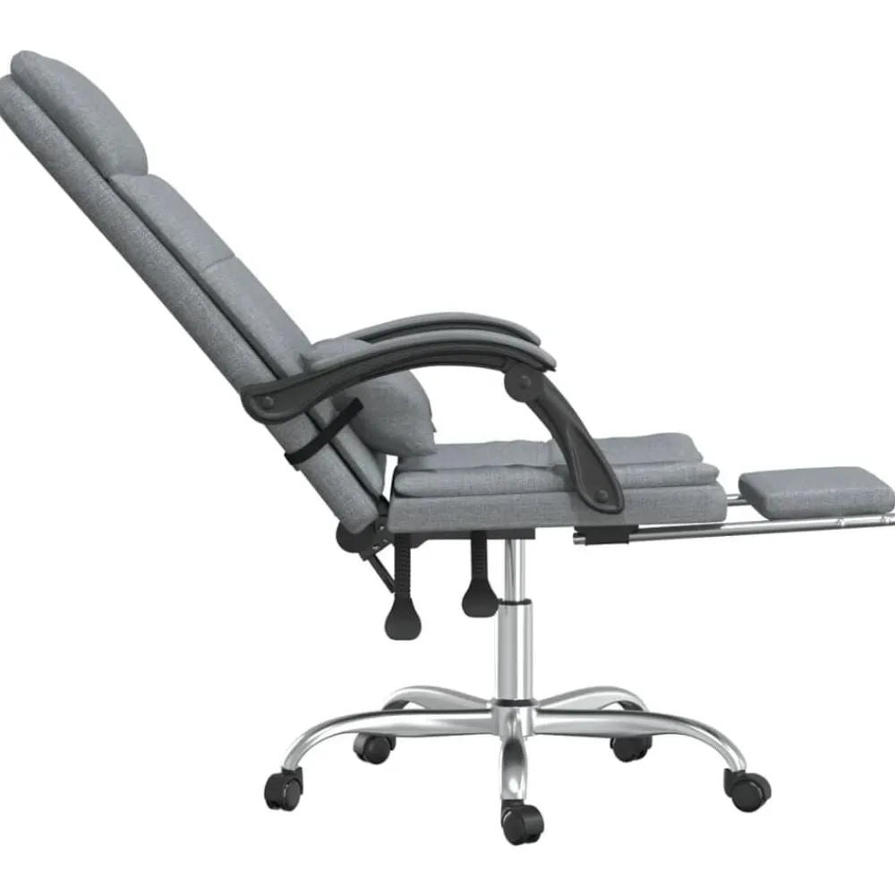 vidaXL Mobiliario De Oficina-Silla de oficina reclinable con masaje de tela