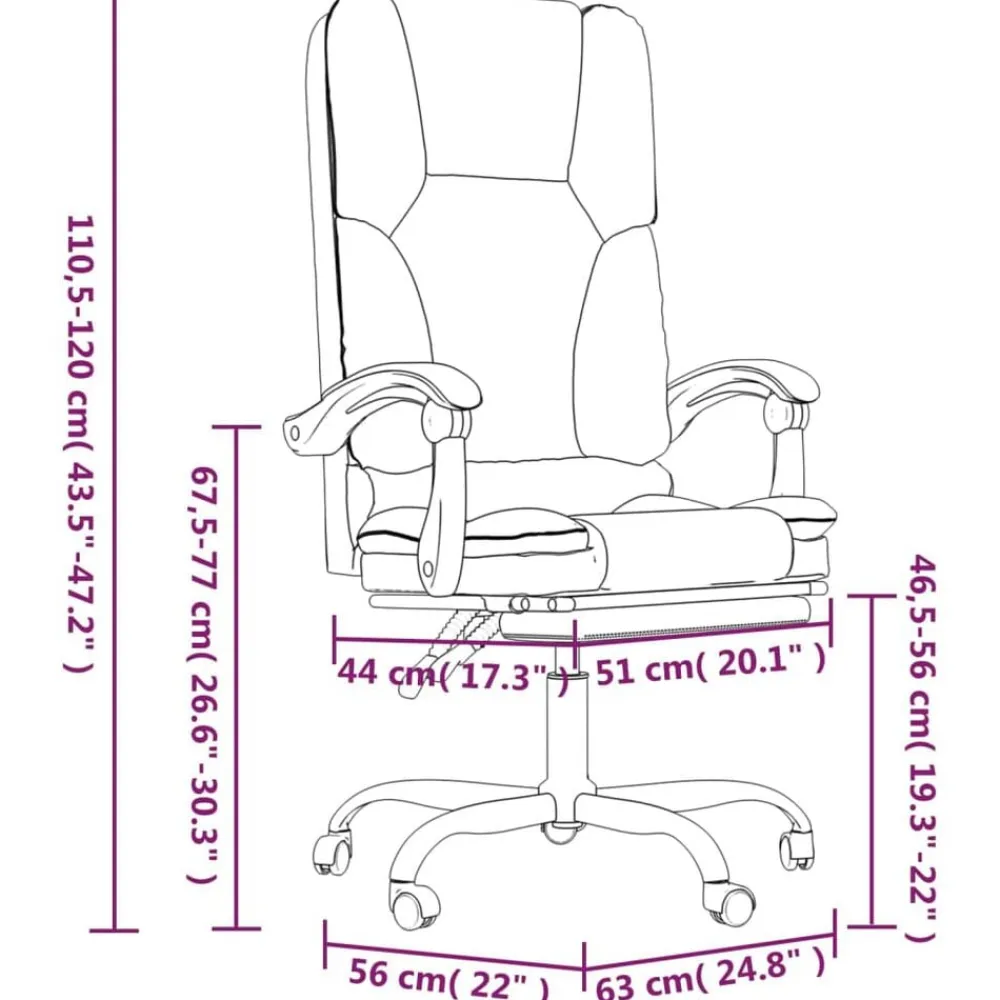 vidaXL Silla de oficina reclinable con masaje de tela Gris claro Discount