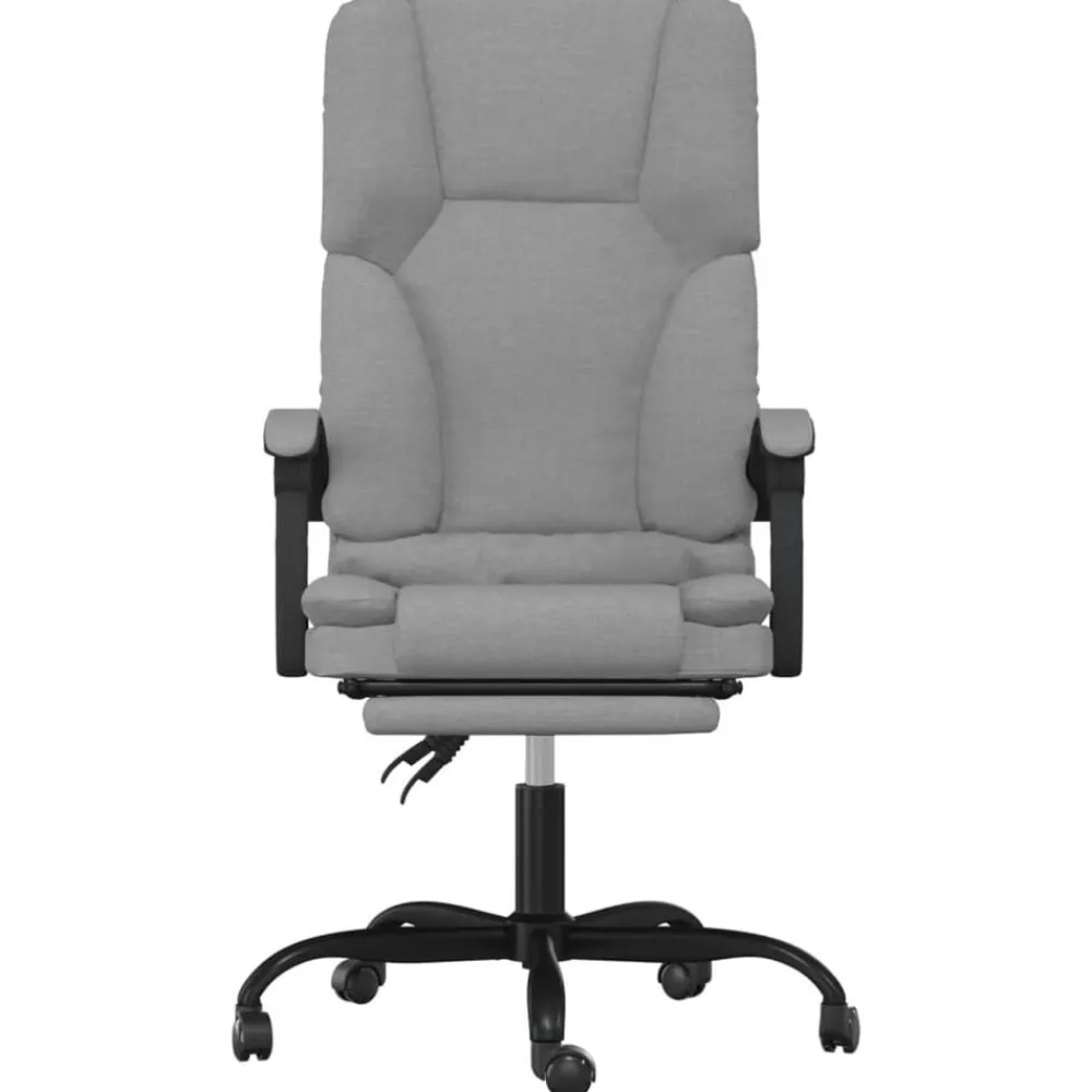 vidaXL Silla de oficina reclinable con masaje de tela Gris claro Discount