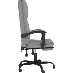 vidaXL Silla de oficina reclinable con masaje de tela Gris claro Discount