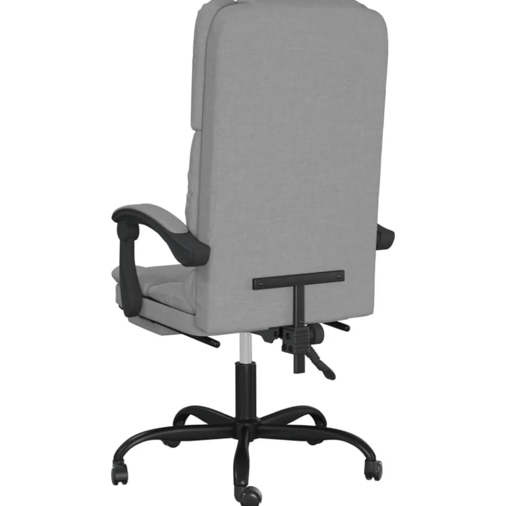 vidaXL Silla de oficina reclinable con masaje de tela Gris claro Discount