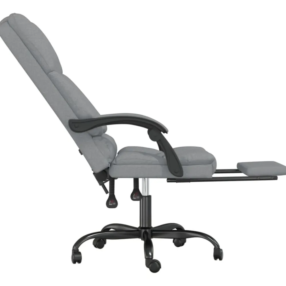 vidaXL Silla de oficina reclinable con masaje de tela Gris claro Discount