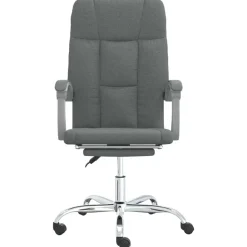 vidaXL Silla de oficina reclinable de tela Gris oscuro Hot