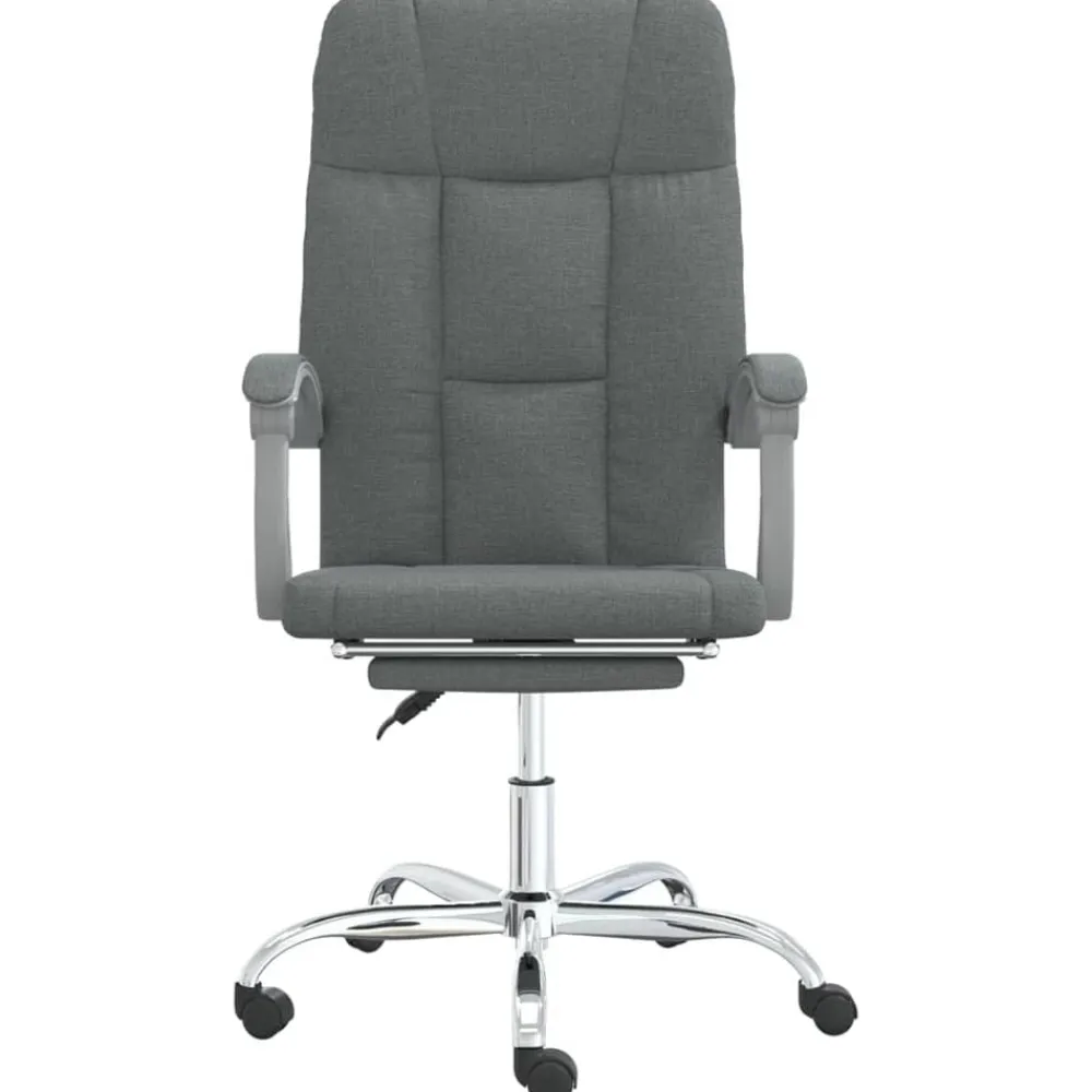 vidaXL Silla de oficina reclinable de tela Gris oscuro Hot