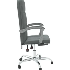 vidaXL Silla de oficina reclinable de tela Gris oscuro Hot