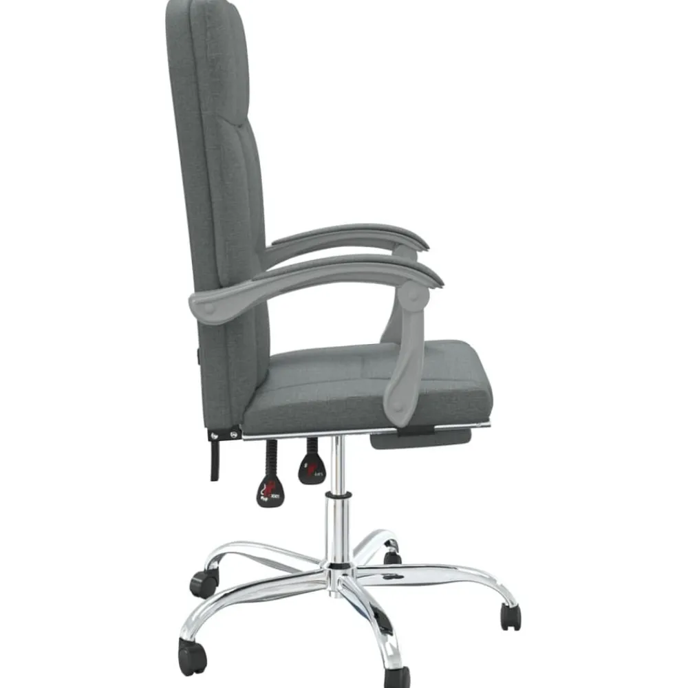 vidaXL Silla de oficina reclinable de tela Gris oscuro Hot