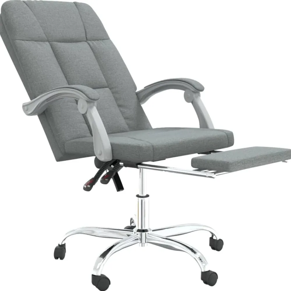 vidaXL Silla de oficina reclinable de tela Gris oscuro Hot