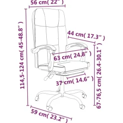 vidaXL Silla de oficina reclinable de tela Gris oscuro Hot