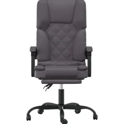 vidaXL Mobiliario De Oficina-Silla de oficina reclinable masaje cuero sintético