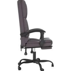 vidaXL Mobiliario De Oficina-Silla de oficina reclinable masaje cuero sintético