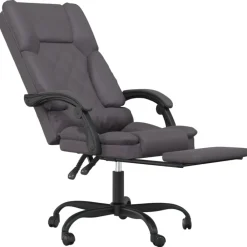 vidaXL Mobiliario De Oficina-Silla de oficina reclinable masaje cuero sintético
