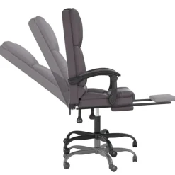 vidaXL Mobiliario De Oficina-Silla de oficina reclinable masaje cuero sintético